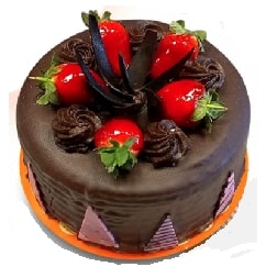 4 ile 6 kişilik yuvarlak çikolatalı yaş pasta Tunceli pasta