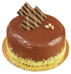 4 ile 6 kişilik yuvarlak sade çikolatalı yaş pasta Tunceli pasta