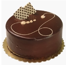 4 ile 6 kişilik yuvarlak sade çikolatalı yaş pasta Tunceli pasta