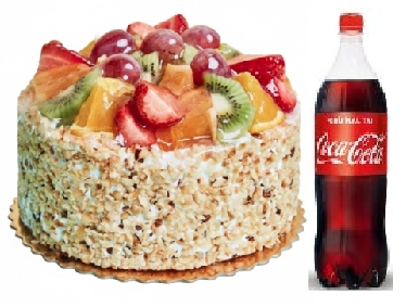 4 kişilik Karışık meyveli pasta 1 lt cola Pastaneci Tunceli pasta