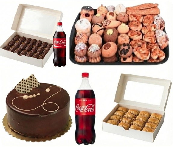 9-10 Kişilik Çikolatalı Yaş Pasta + Kuru Pasta + Cevizli Baklava Menüsü Tunceli pasta