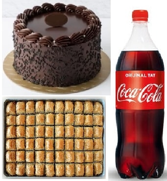 Akşam Keyfi Paketi: Pasta Baklava ve 1 Litre Cola İkilisi Tunceli pasta