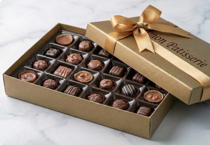 Hediyelik 1 Kg El Yapımı Lüks Çikolata Aranjmanı Özel Tasarım Kutu Tunceli pasta