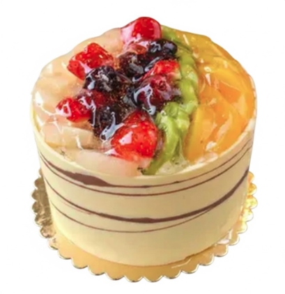 Karışık mevsim meyvelerinden 4 kişilik yaş pasta Tunceli pasta