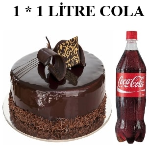 Klasik Çikolatalı Yaş Pasta ve 1 Lt Cola Kombini Tunceli pasta