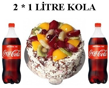Taze Karışık Meyveli Pasta ve 2x1 Lt Cola Menüsü Tunceli pasta