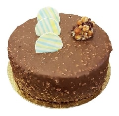 Yuvarlak Formlu Sade Çikolatalı Butik Yaş Pasta Tunceli pasta